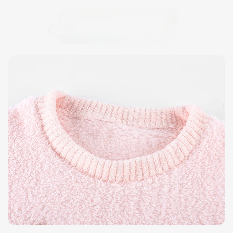 Knitted Vest Women - Pigiama con fiocco rosa Manica lunga