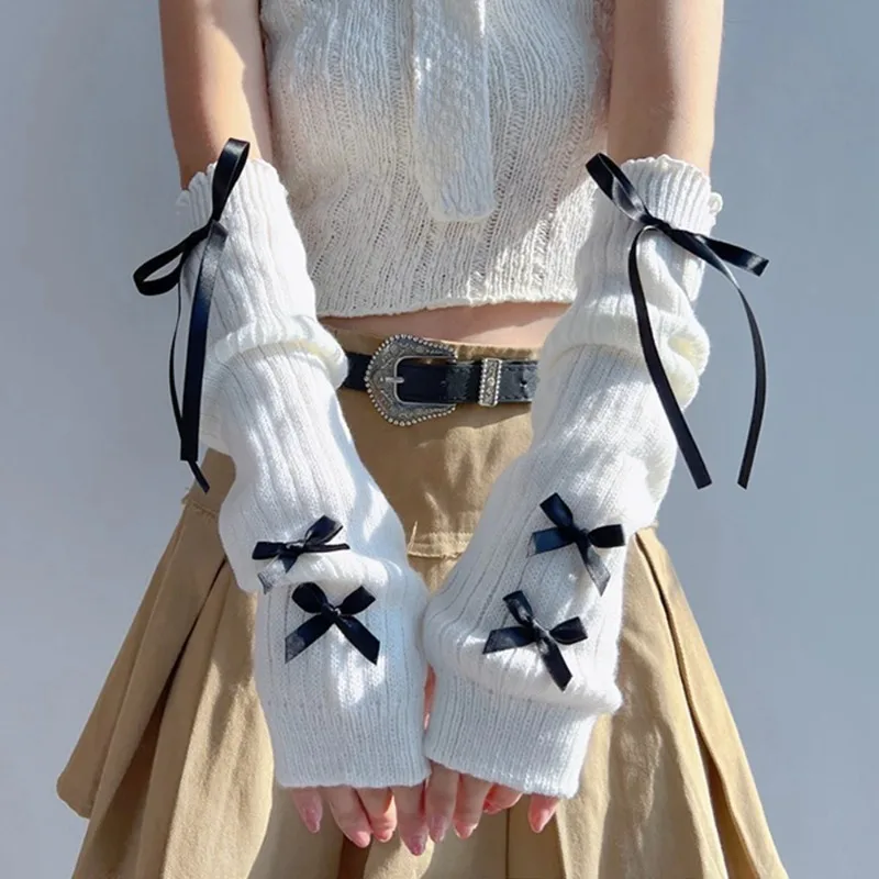 Women'S Fashion Gloves - Scaldamuscoli moda femminile Y2K Bowknot Guanti