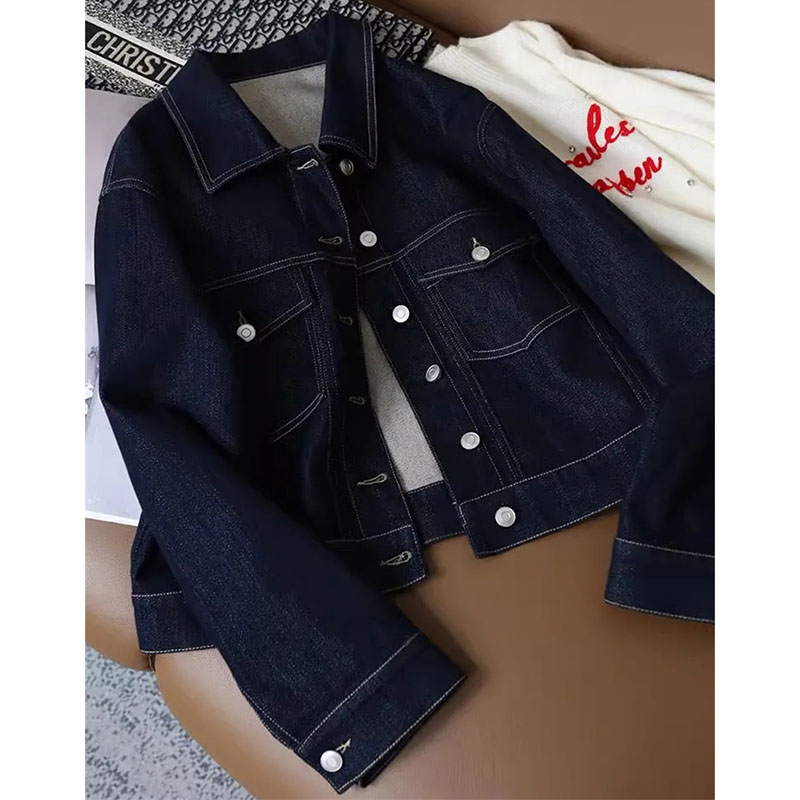Women'S Fashion Denim Jacket - Giacca di Jeans Casual da Donna,