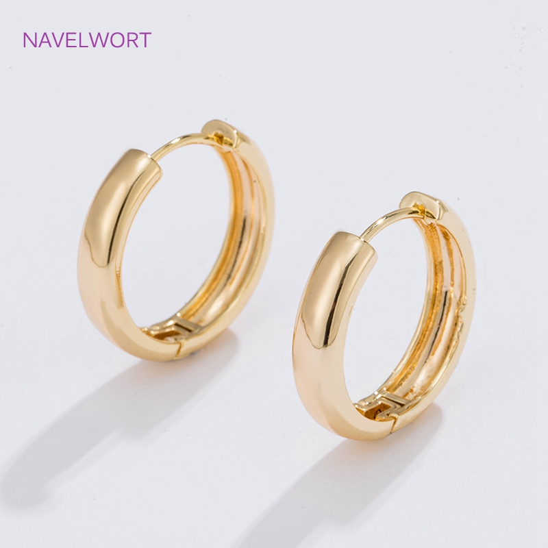 Women Fashion Jewellery - Orecchini a cerchio placcati in oro
