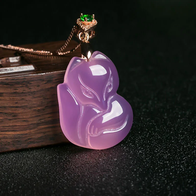 Women Fashion Jewellery - Naturale Agata Viola Volpe Monili Della