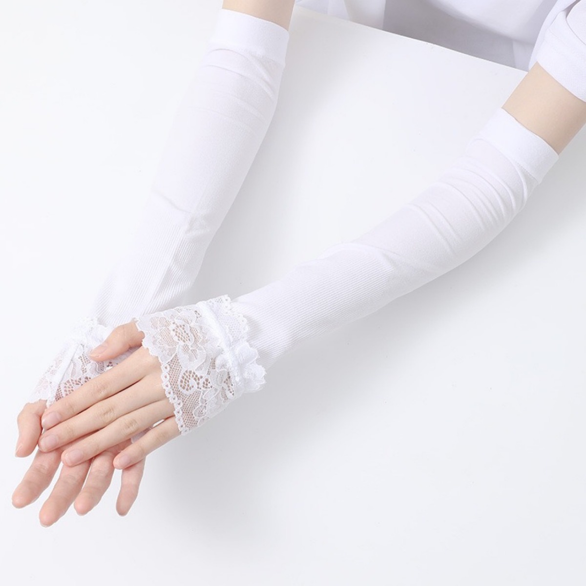Women'S Fashion Gloves - Guanti Lunghi Elastici Senza Dita per