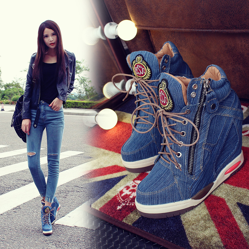 Xxl Women Fashion - Scarpe da ginnastica con zeppa in