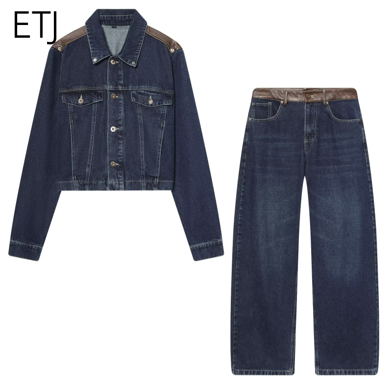 Women'S Fashion Denim Jacket - Completo Donna ETJ: Giacca in Denim