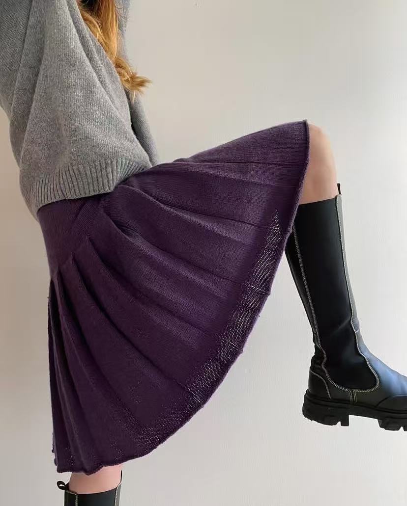 Pleated Skirt Women - Gonna a vita alta, modellante, versatile,