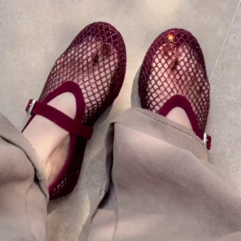 Women'S Fashion Loafers - Sandali Baotou con strass intagliati da
