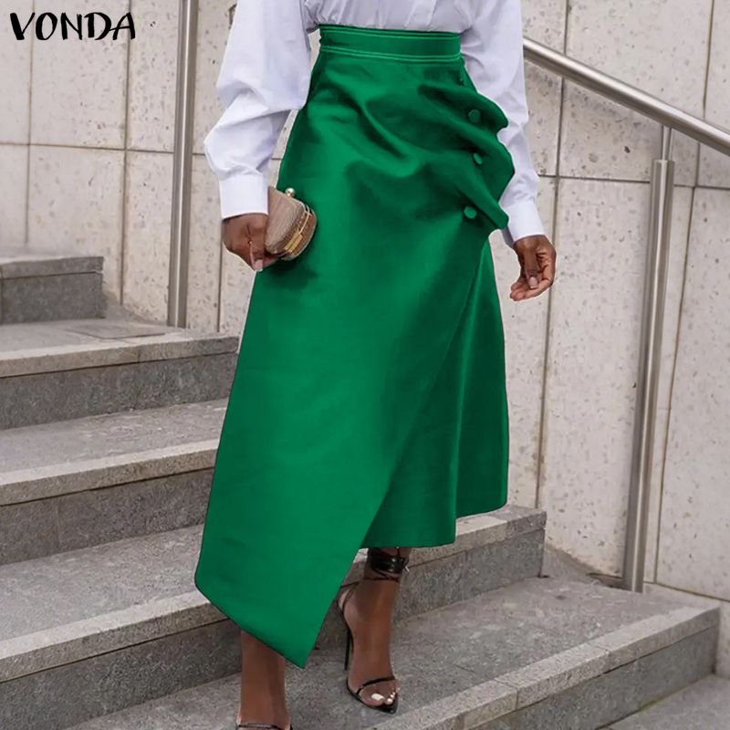 A-Line Skirt Midi - VONDA Plus Size 5XL Donne Eleganti