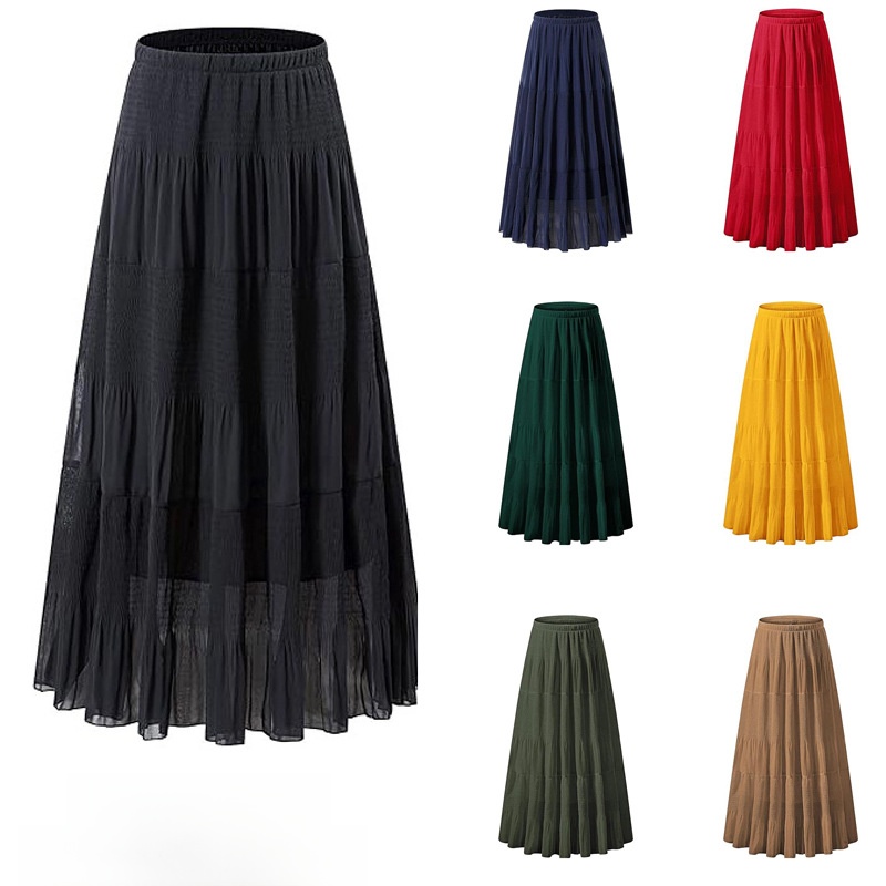 A-Line Skirt Midi - Gonna lunga a vita alta a