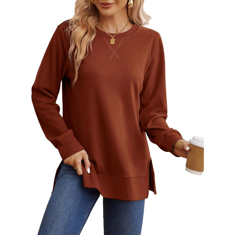 Women'S Fashion Trends Fall 2025 - Felpa da donna con spacchi laterali,