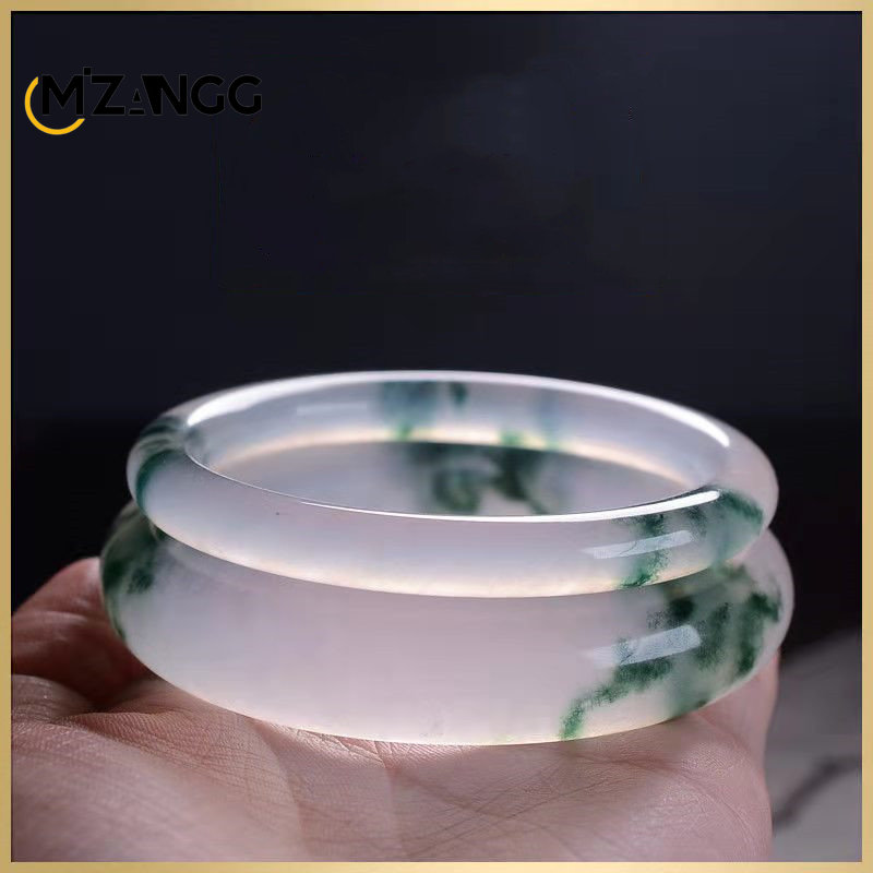 Women Fashion Jewellery - Braccialetto di giadeite verde naturale braccialetto