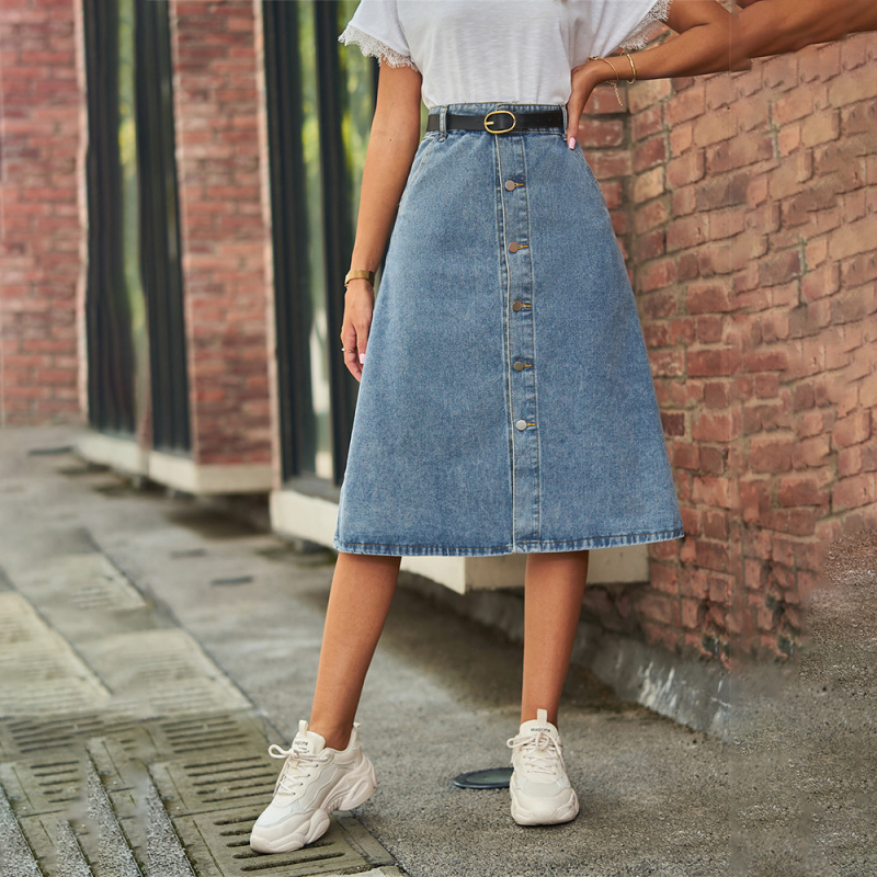 Gonna Midi Versatile in Denim  - A-Line Skirt Midi recensione e prezzo