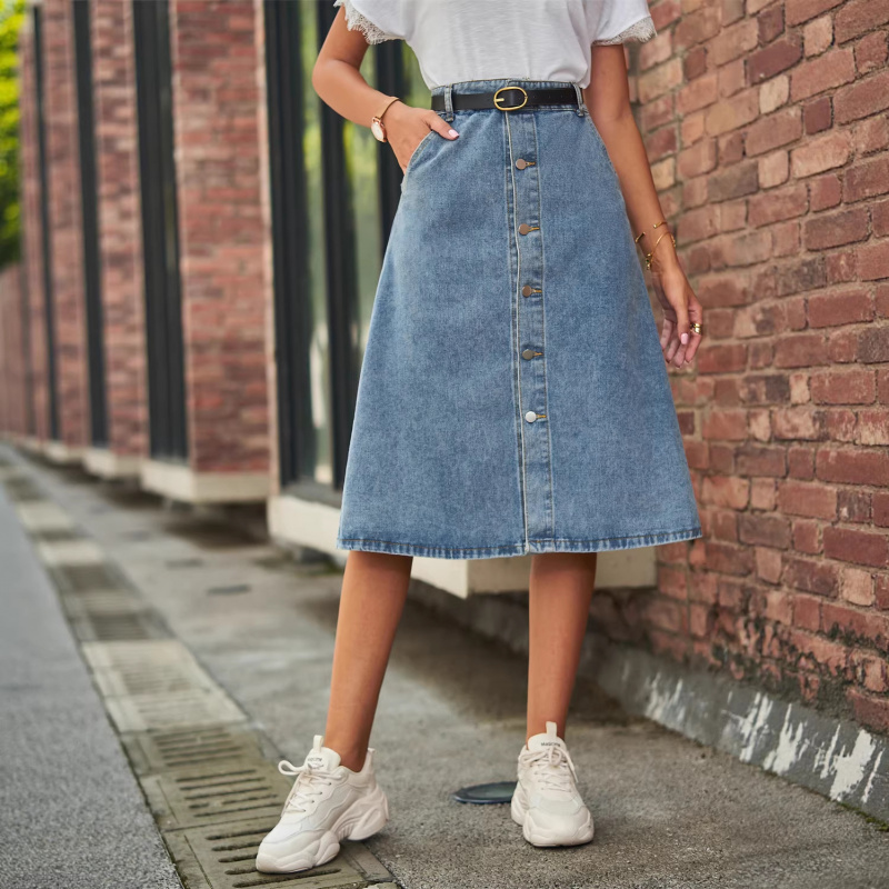 Gonna Midi Versatile in Denim  - A-Line Skirt Midi recensione e prezzo