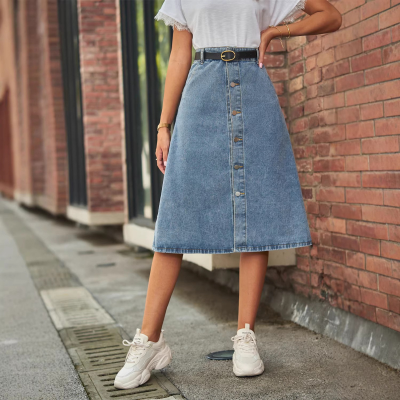Gonna Midi Versatile in Denim  - A-Line Skirt Midi recensione e prezzo