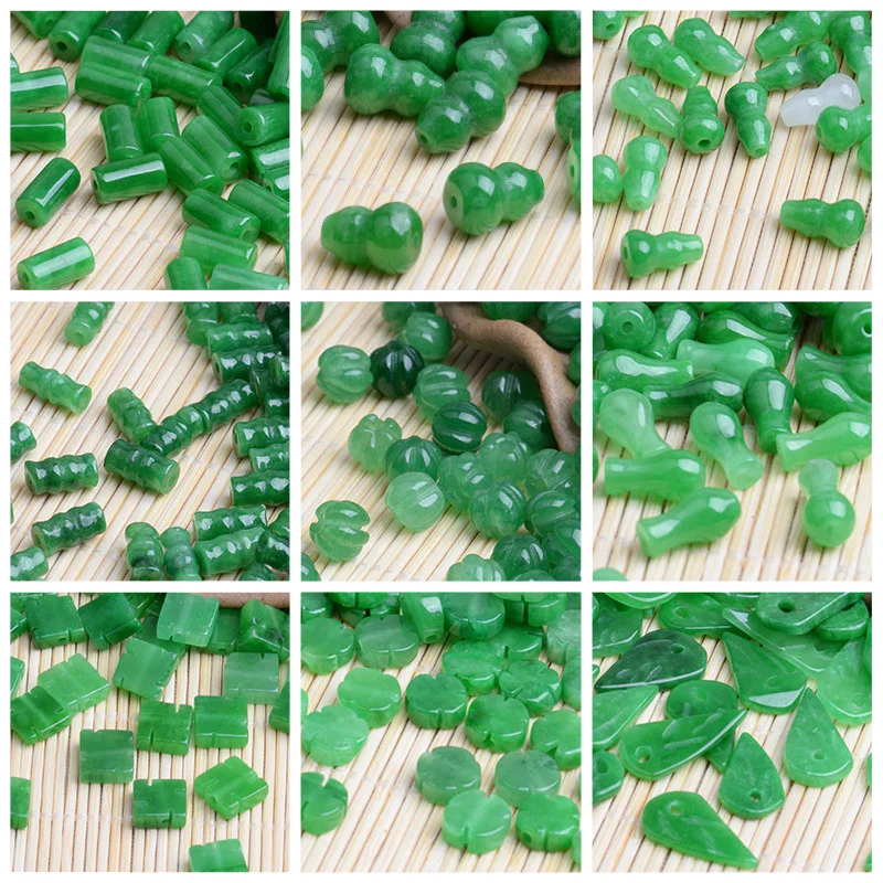 10 pz giada verde zucca foglie - Women Fashion Jewellery recensione e prezzo
