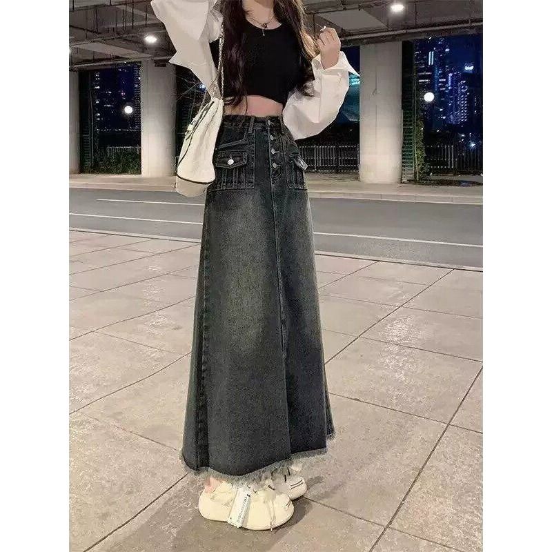 Gonna midi in denim a vita alt - A-Line Skirt Midi recensione e prezzo