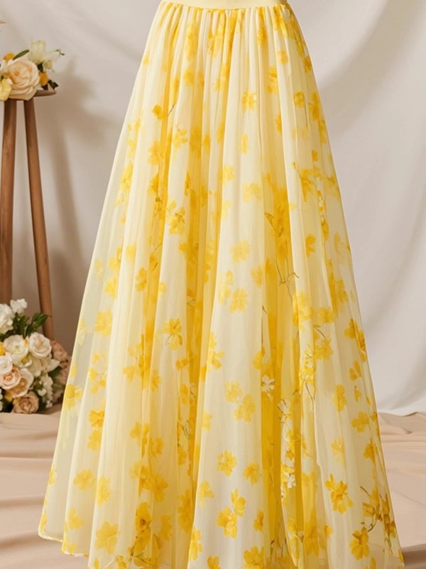 Gonna a trapezio gialla a vita - A-Line Skirt Midi recensione e prezzo