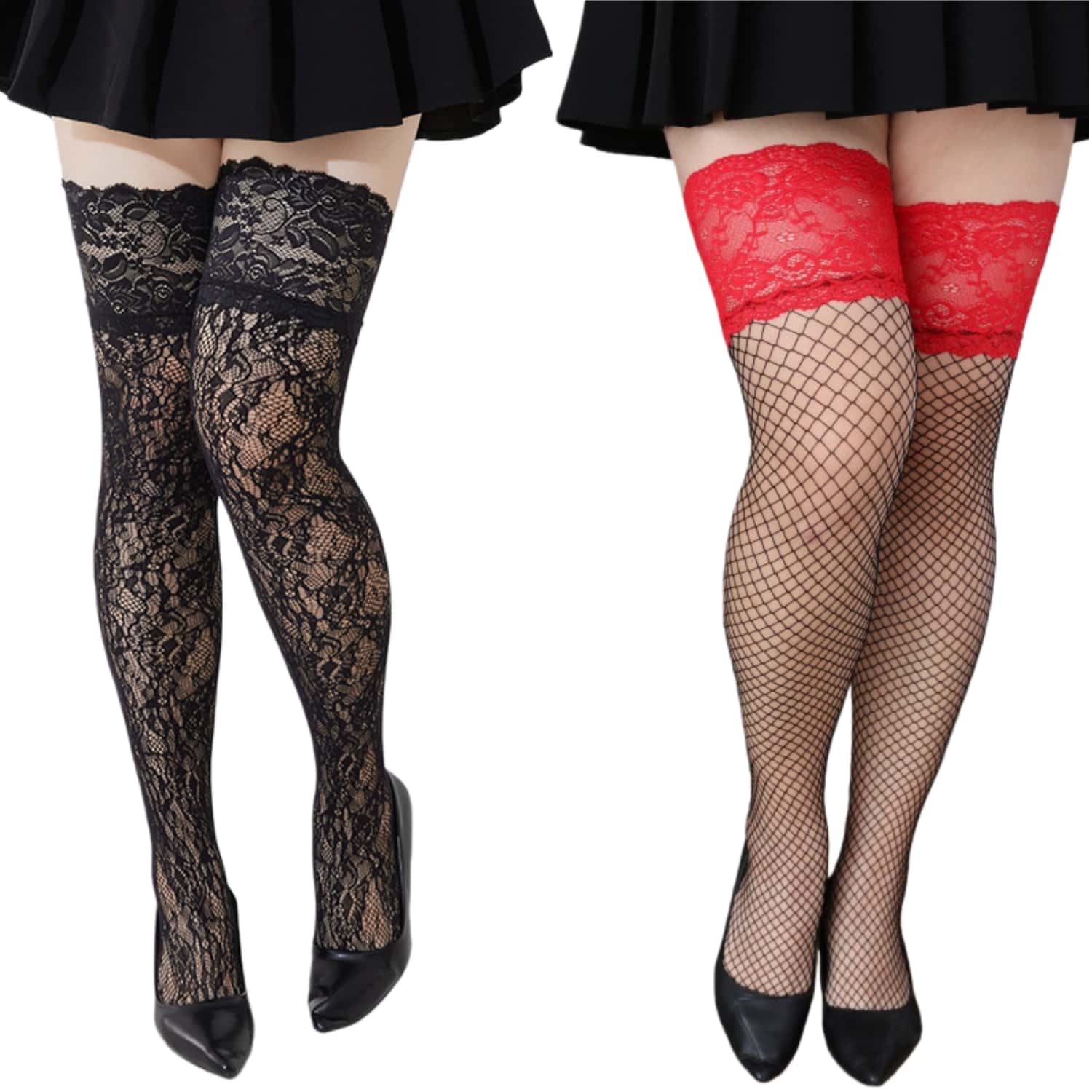 Calze lunghe in rete di pizzo  - Xxl Women Fashion recensione e prezzo