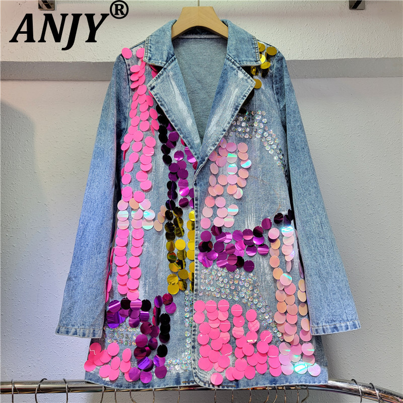 ANJY Autunno Nuove Donne Ins T - Women'S Fashion Denim Jacket recensione e prezzo