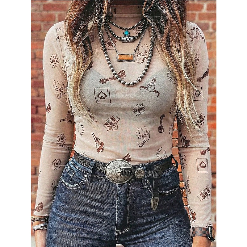 Maglietta a Collo Alto in Rete - Women Fashion Blouse recensione e prezzo