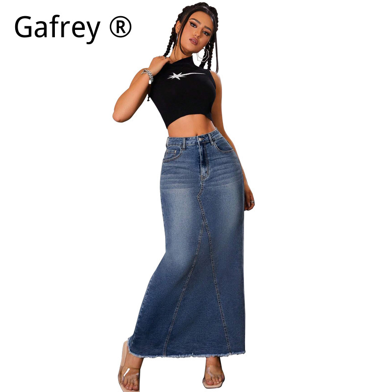 Gonna midi in denim da donna a - A-Line Skirt Midi recensione e prezzo