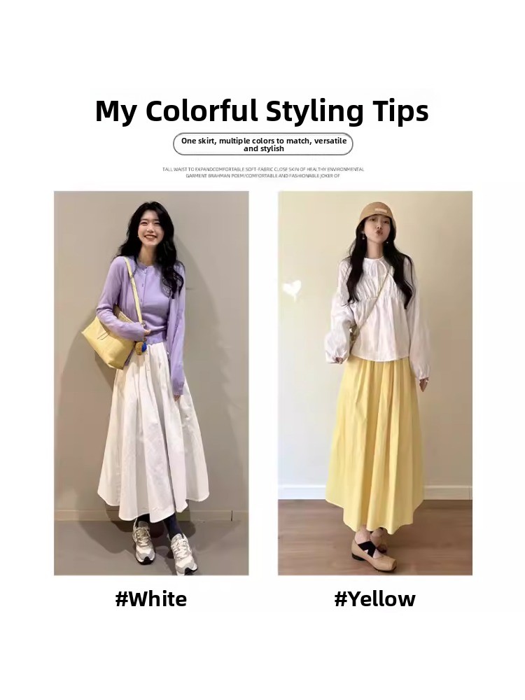 Gonna midi gialla a trapezio p - A-Line Skirt Midi recensione e prezzo