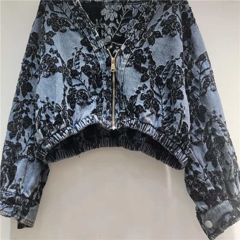 Giacca di Jeans Corta Jacquard - Women'S Fashion Denim Jacket recensione e prezzo