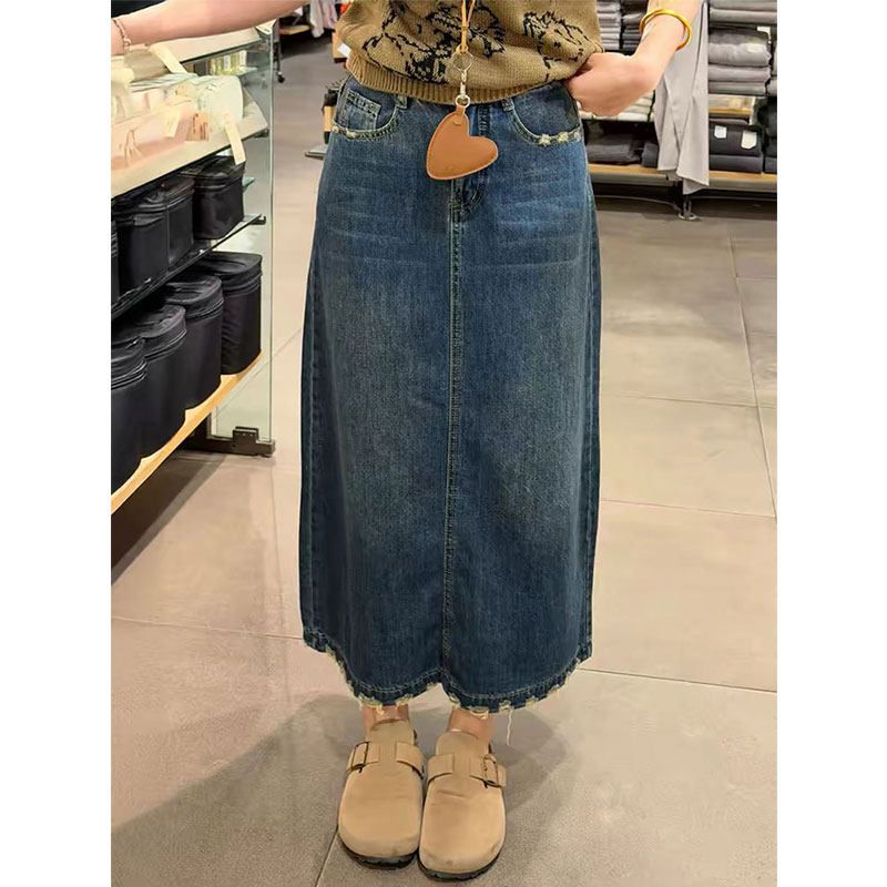 Gonna in denim ricamata con or - A-Line Skirt Midi recensione e prezzo